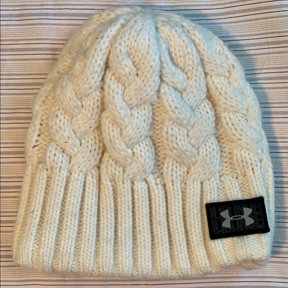 Under Armour White Knitted Sport Beanie